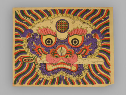 福建泉州木版年画 狮头衔剑.jpg