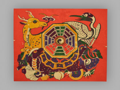 福建泉州木版年画 鹿鹤同春.jpg