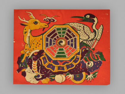 福建泉州木版年画 鹿鹤同春.jpg