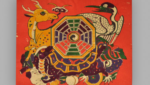 福建泉州木版年画 鹿鹤同春.jpg