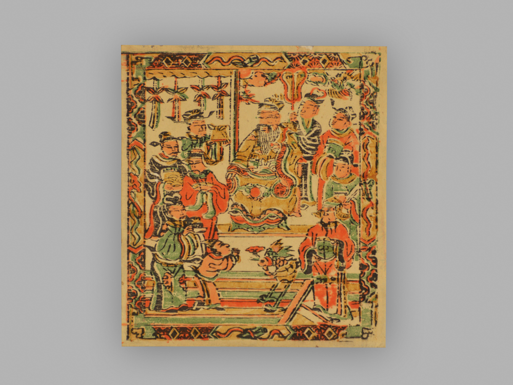 福建漳州木版年画_加冠进禄