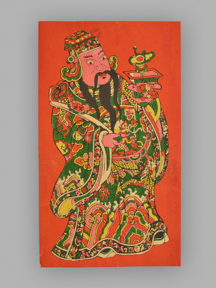 福建漳州木版年画_簪花进爵