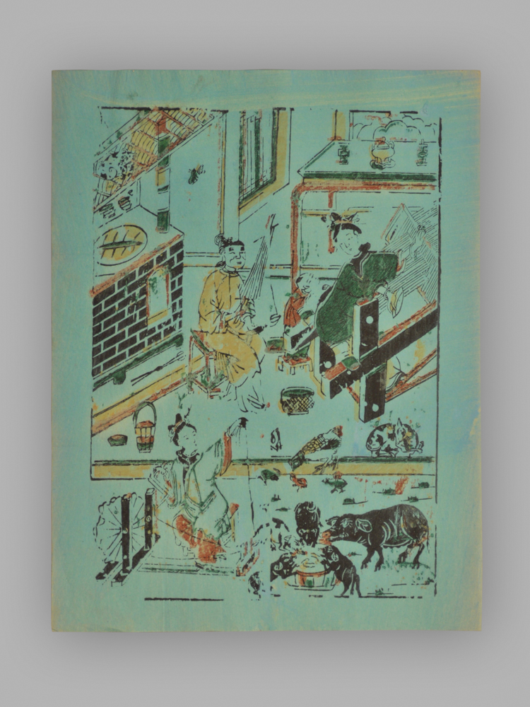 福建漳州木版年画_纺织图