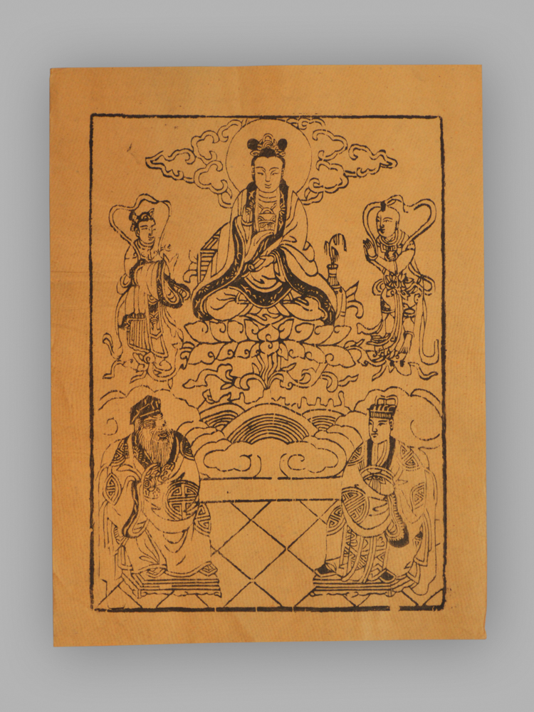 福建漳州木版年画_观音_灶君_土地