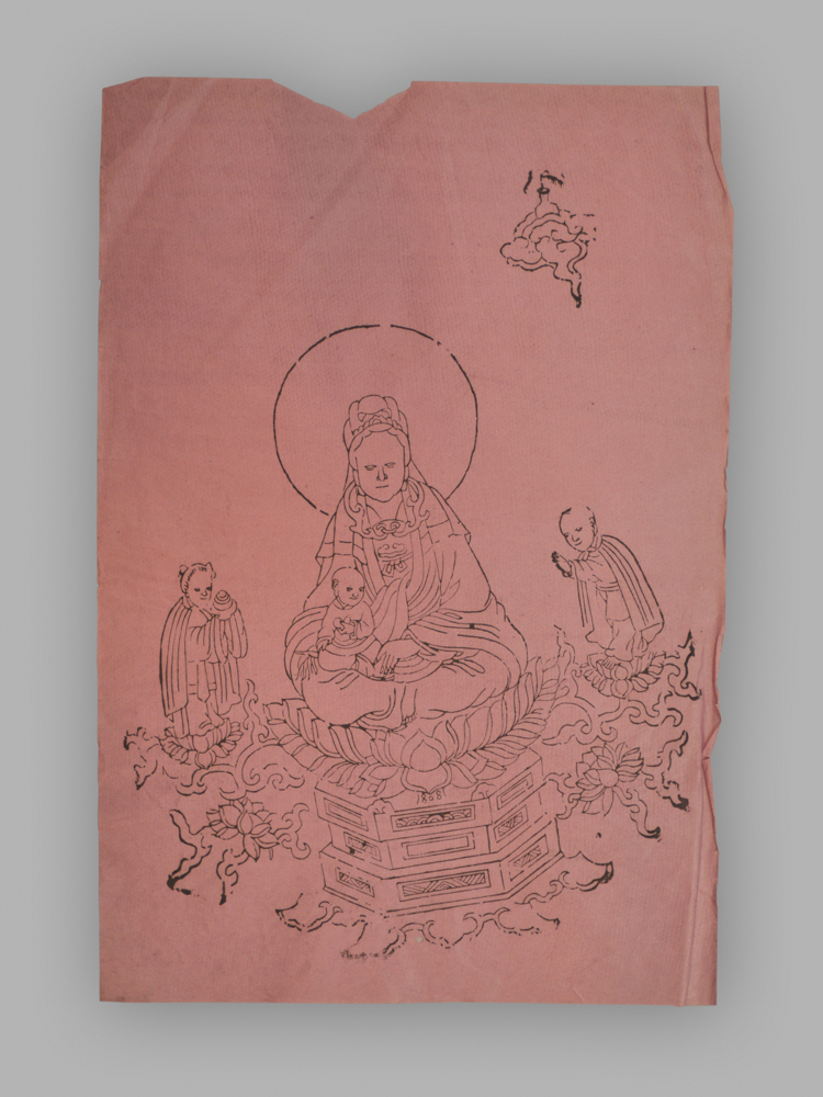 福建漳州木版年画_观音送子