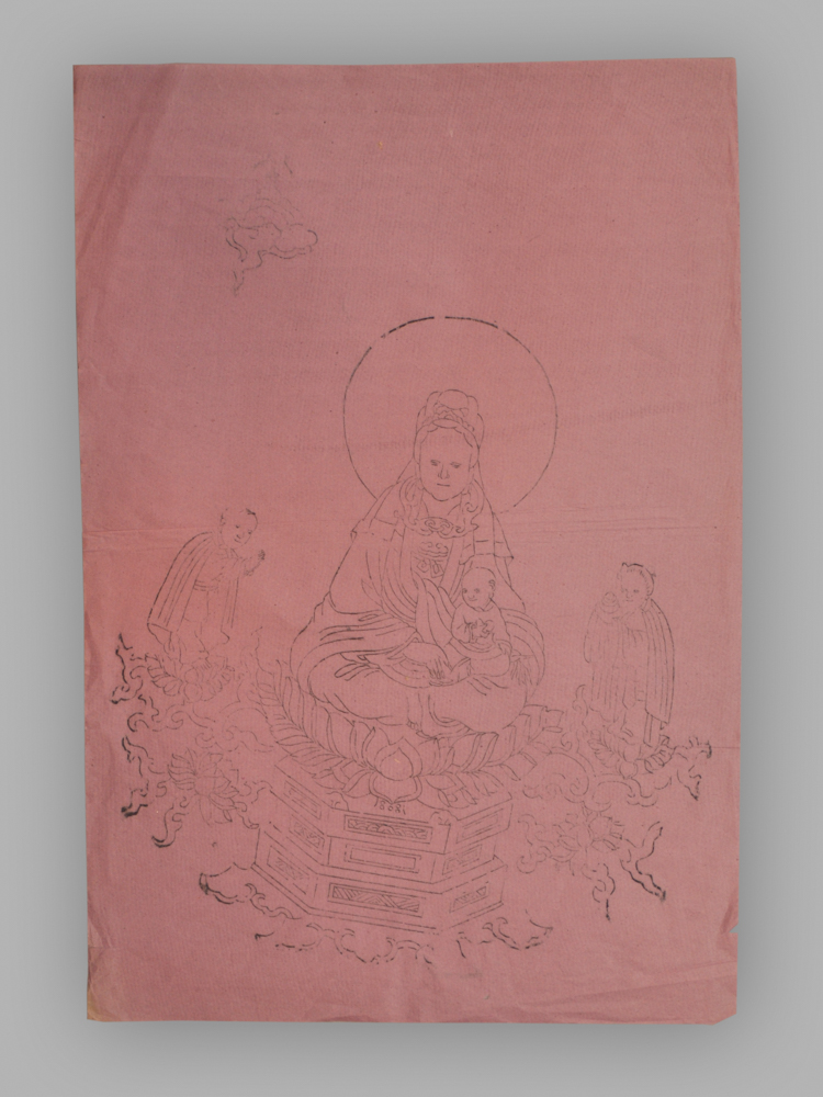 福建漳州木版年画_送子观音