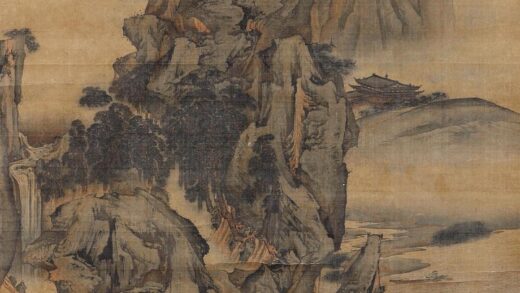 114 清袁江仿马远山水图轴.jpg