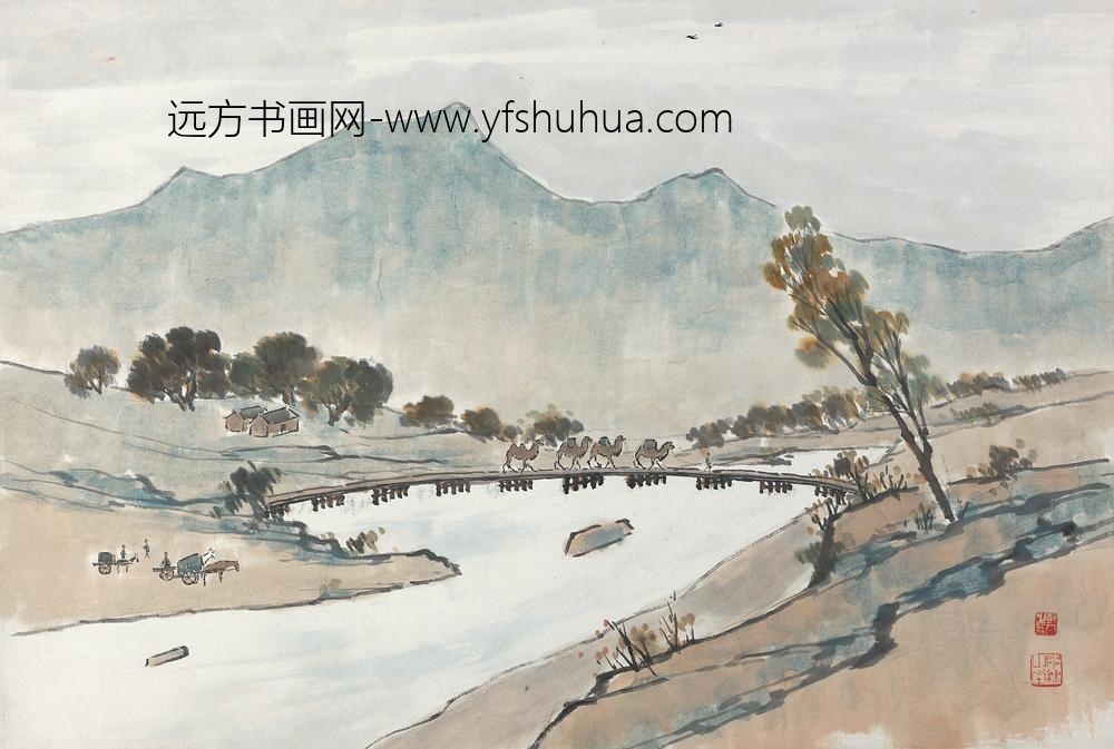 _陈树人汾河秋晚轴