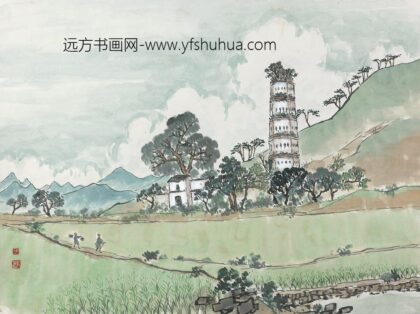 132 陈树人白塔轴.jpg