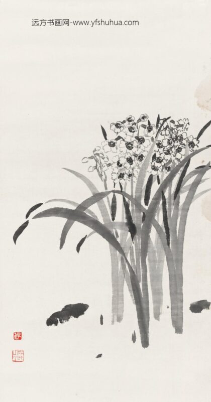 137 陈树人墨水仙轴.jpg