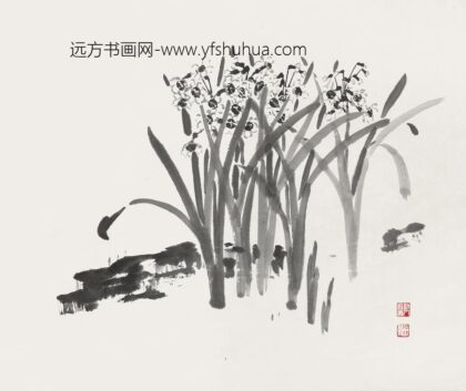 145 陈树人墨水仙轴.jpg