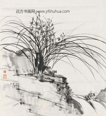 149 陈树人兰石斗方轴.jpg