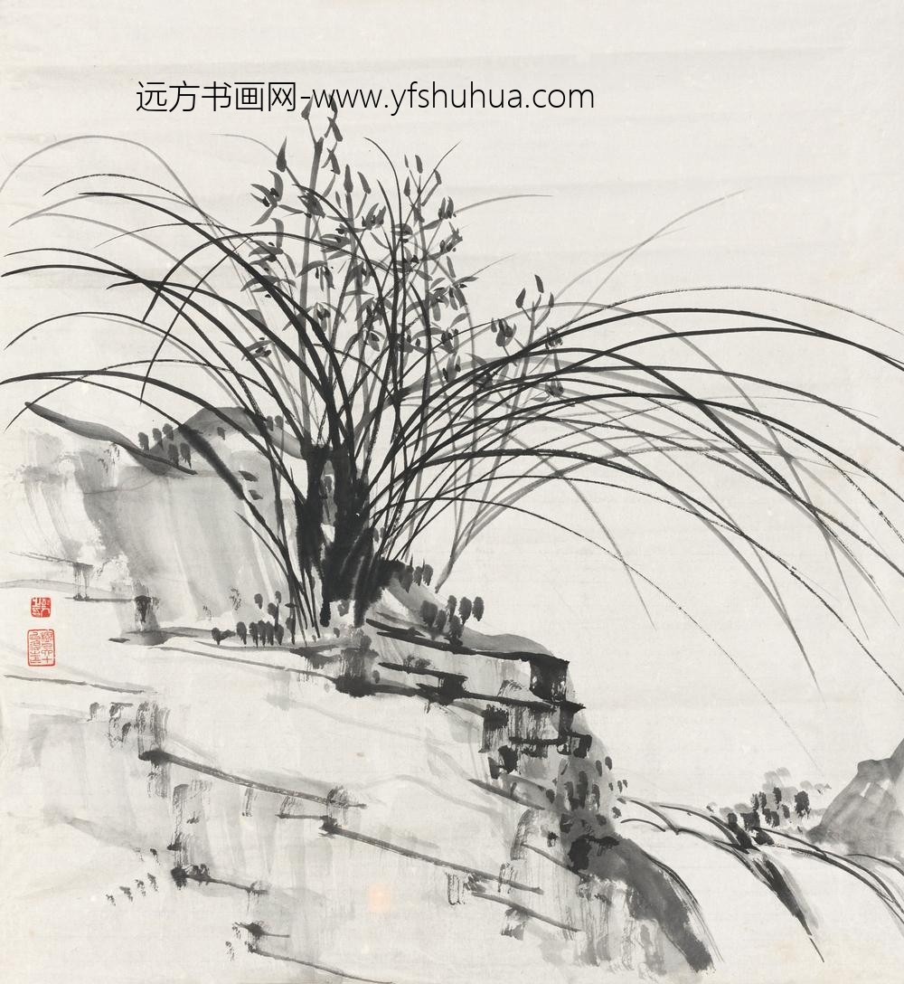 _陈树人兰石斗方轴