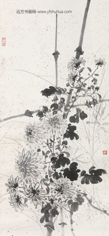 157 陈树人墨菊轴.jpg