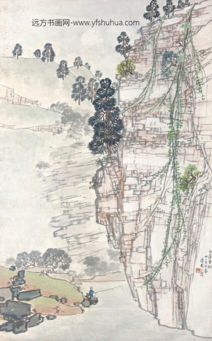 166 陈树人重庆南温泉（白崖垂钓）轴.jpg