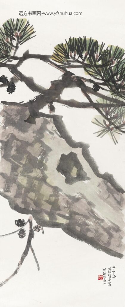 170 陈树人古松轴.jpg