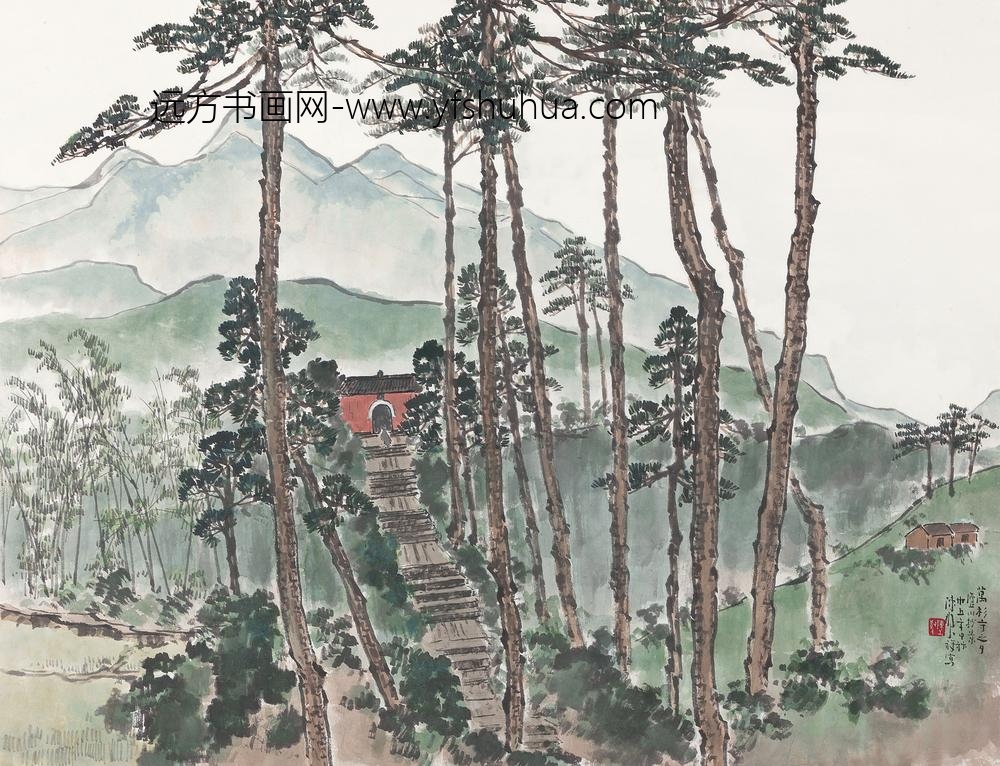 _陈树人万松寺之夕（庐山山水）轴