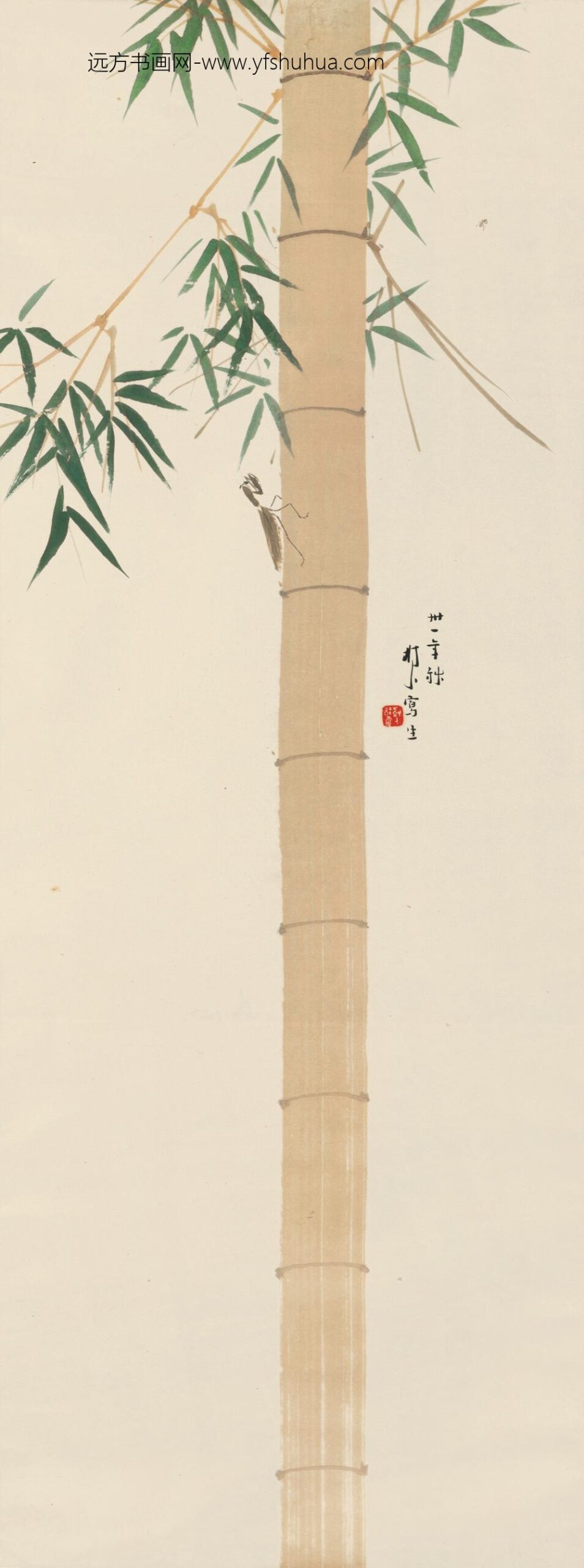 _陈树人金竹螳螂轴