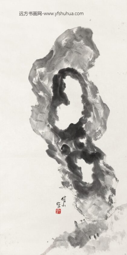 204 陈树人立石轴.jpg