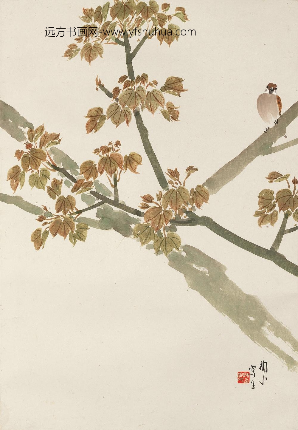 _陈树人新桐小鸟轴