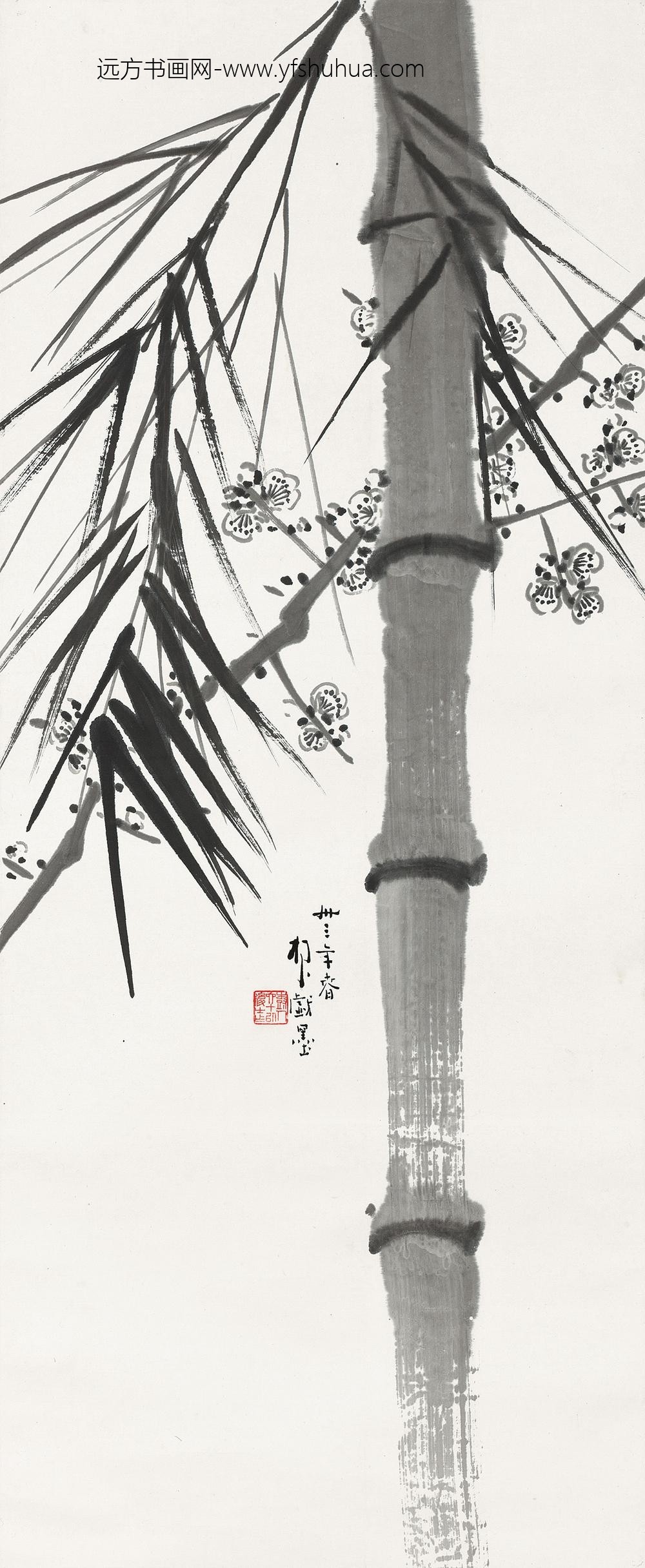 _陈树人墨梅竹轴