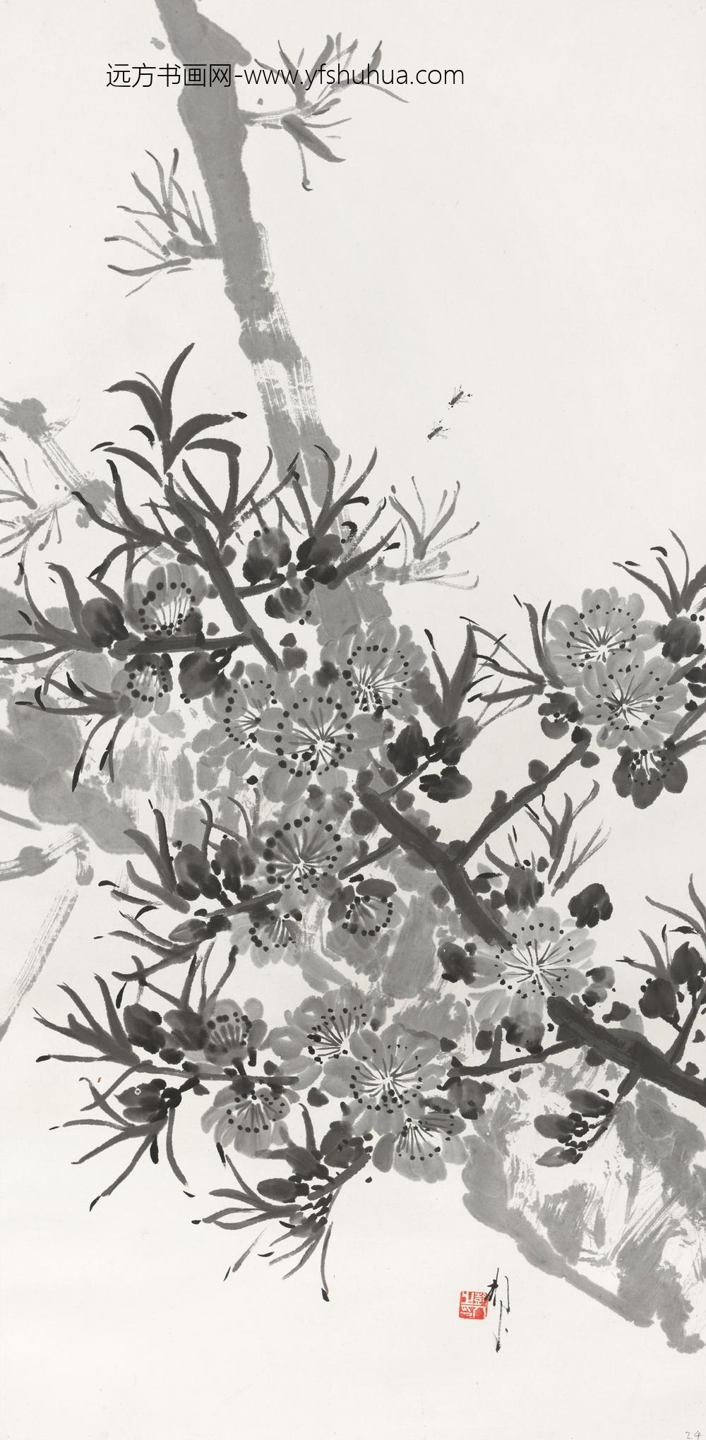 _陈树人春桃烂漫轴