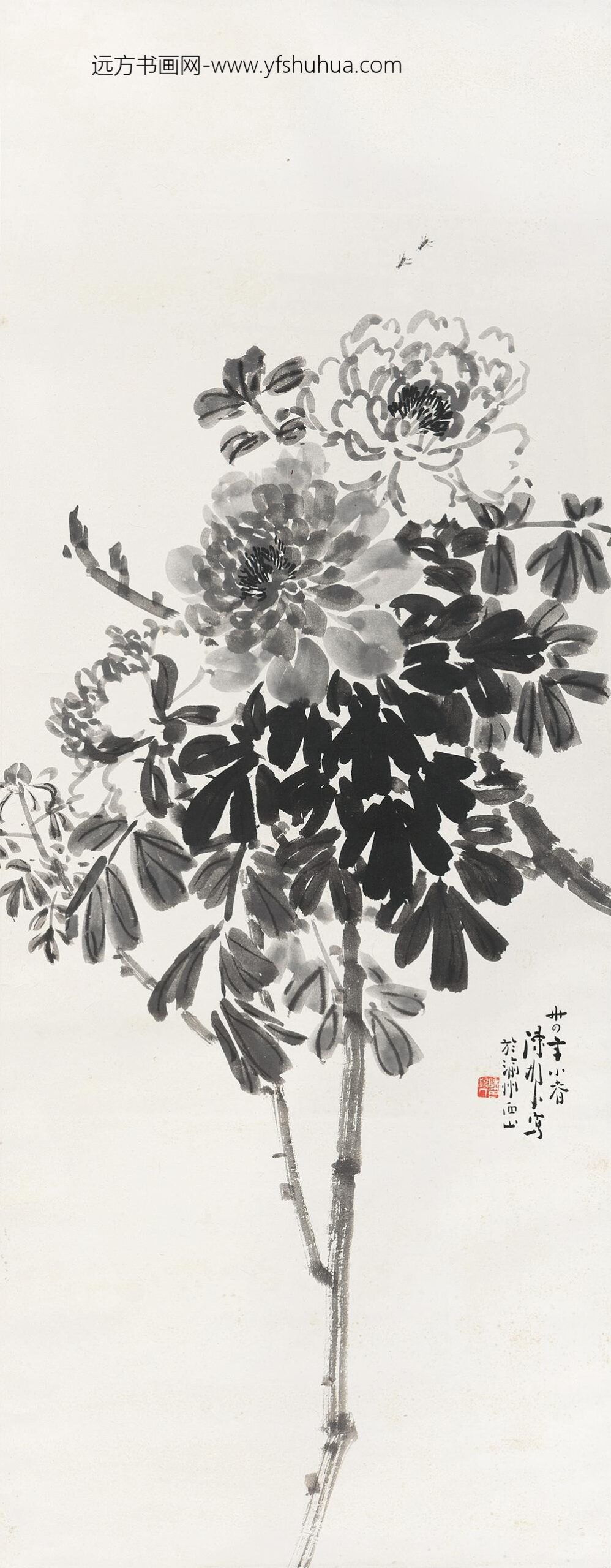 _陈树人墨牡丹轴