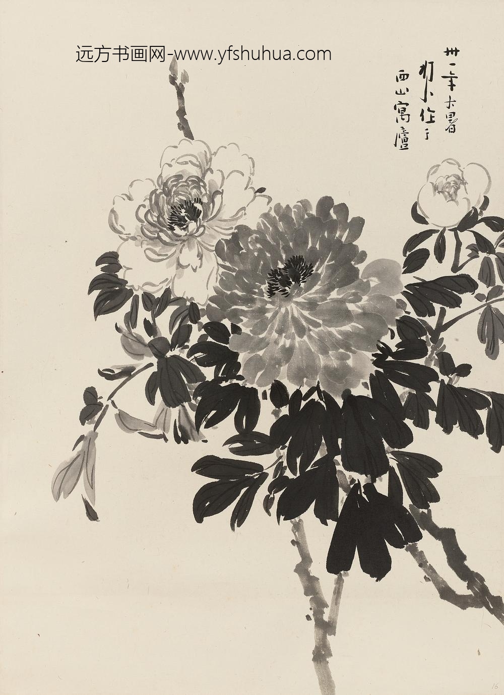 _陈树人墨牡丹轴