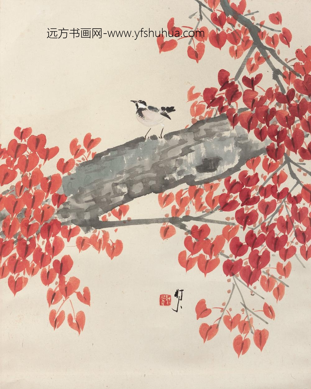 _陈树人霜林染醉轴