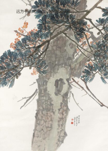 218 陈树人红梅青松轴.jpg