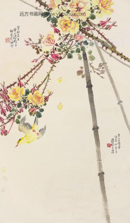 226 近代陈树人花卉轴.jpg