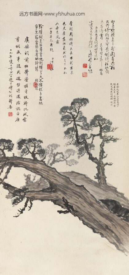 233 近代陈树人柏树图轴.jpg