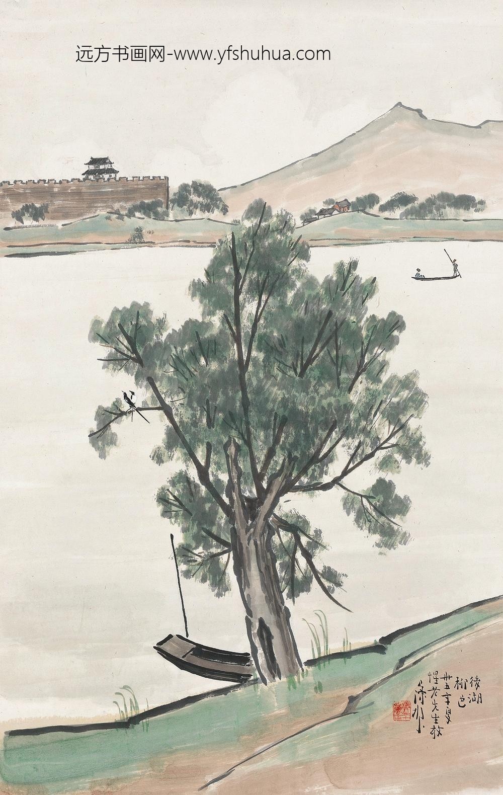 _近代陈树人石湖柳色图