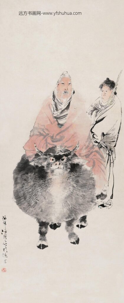 256 近代任颐老子骑牛图.jpg