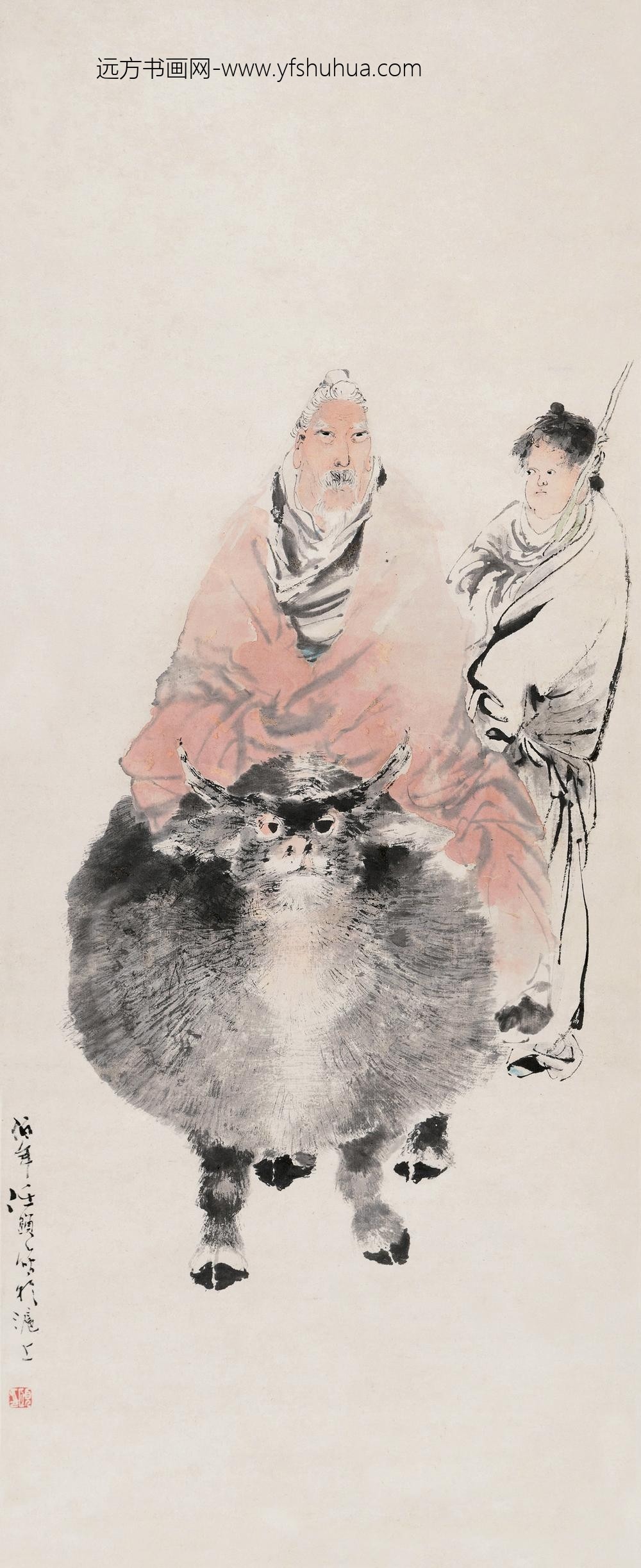 _近代任颐老子骑牛图
