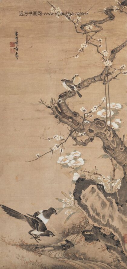 264 清胡湄花鸟轴.jpg