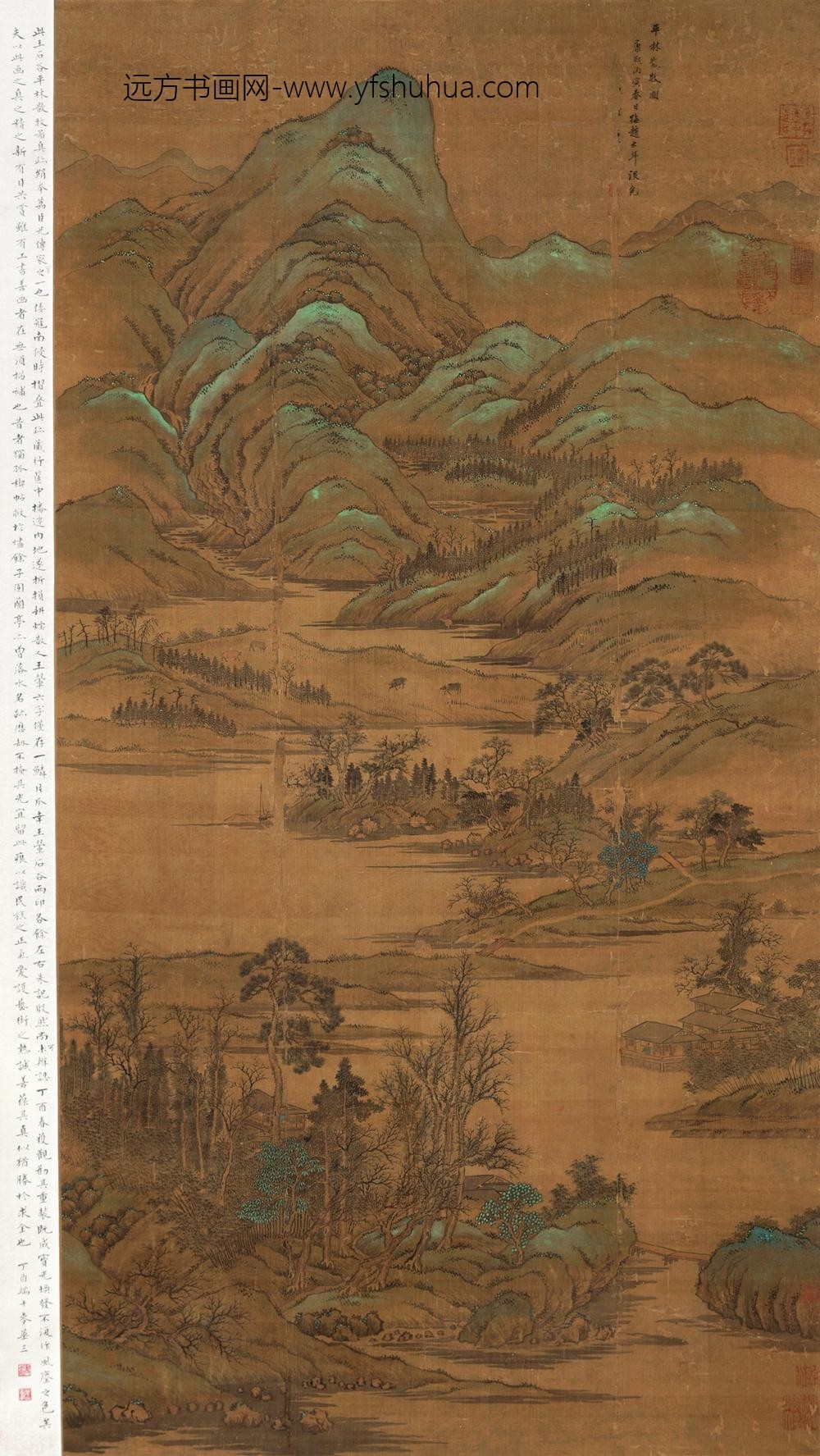 _清王翚 平林散牧图轴