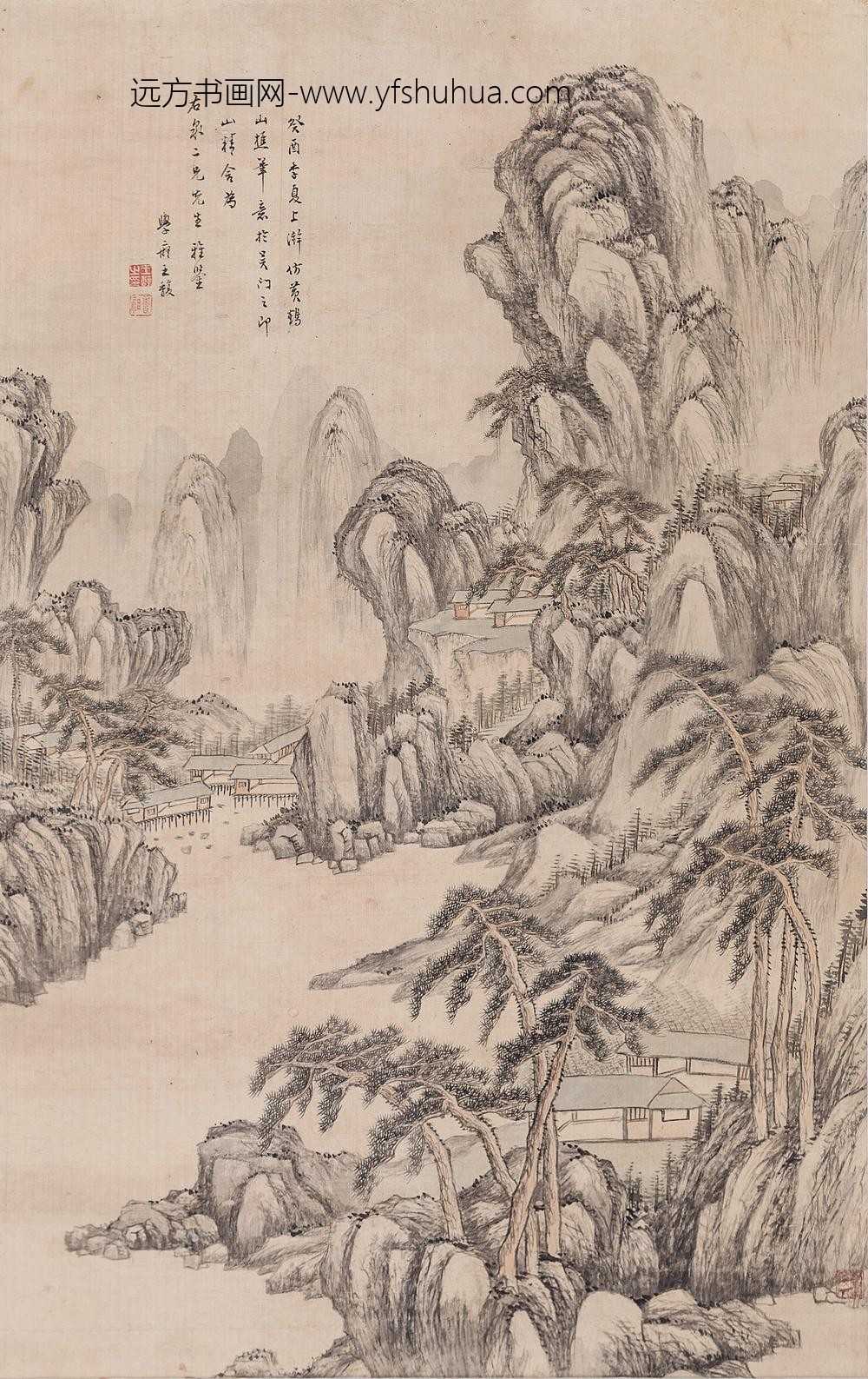 _清王馥 山水轴