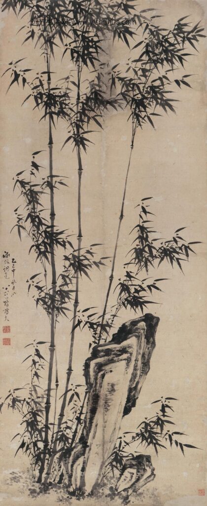 275 清赵焞夫竹石图轴.jpg