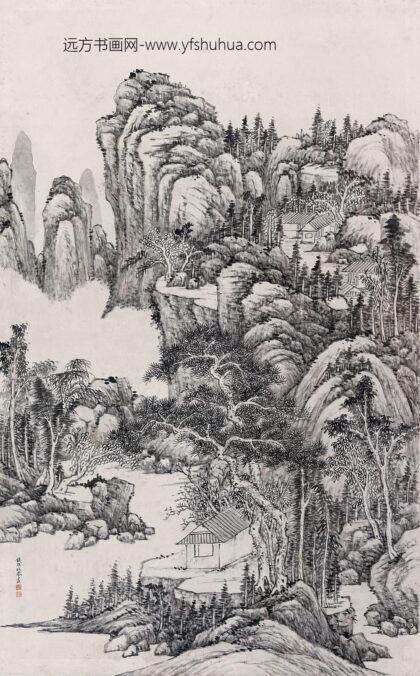 294 清钱维城山水图.jpg