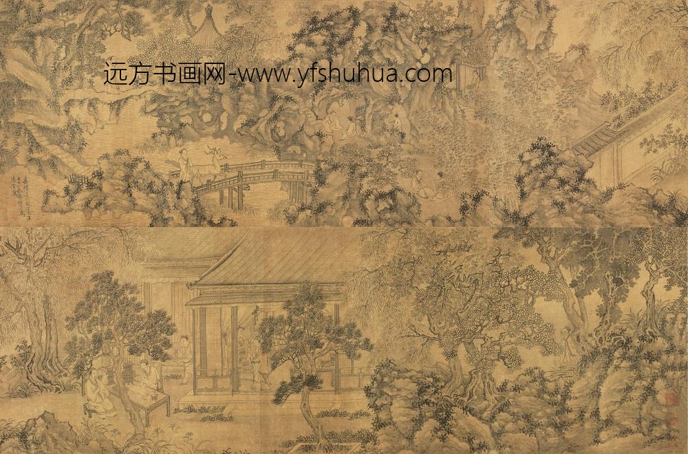 _明谢时臣名园雅集图卷