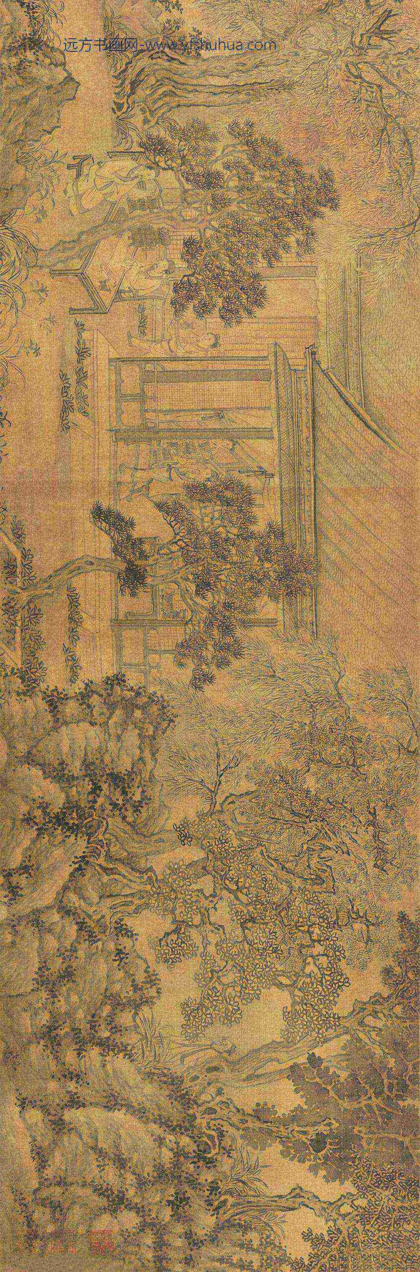 _明谢时臣名园雅集图卷_