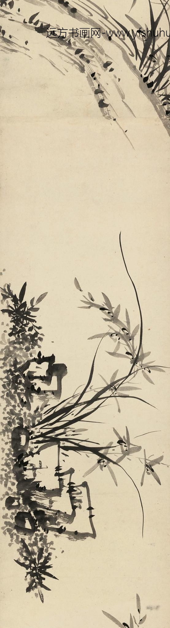 _清杨昌文兰竹图卷_