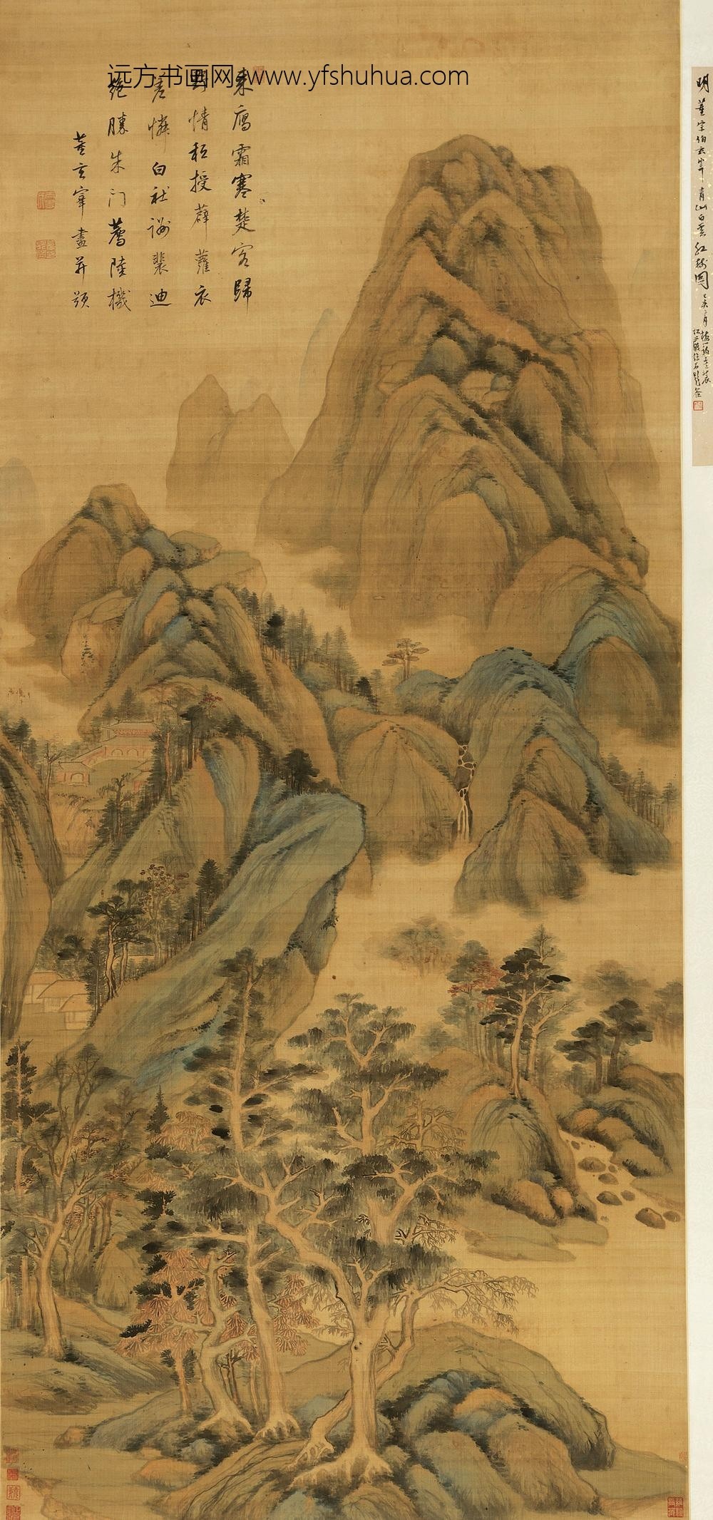 _明董其昌青山红树图轴