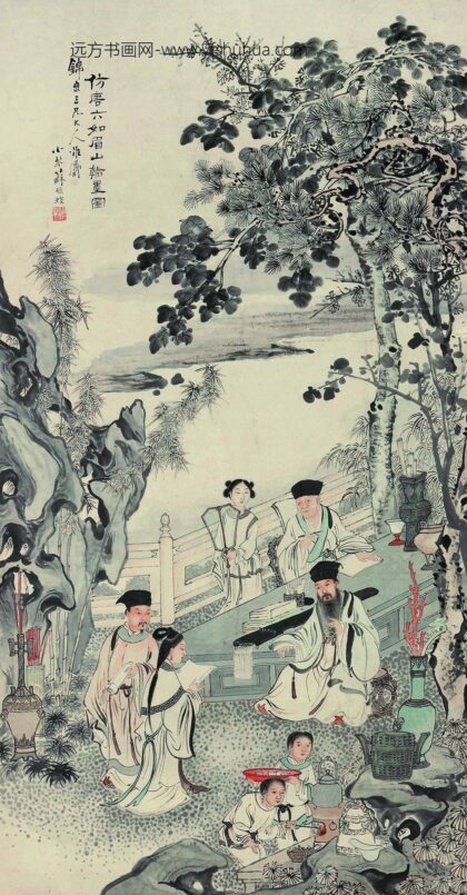 332 清苏腾蛟仿唐六如眉山翰墨图.jpg