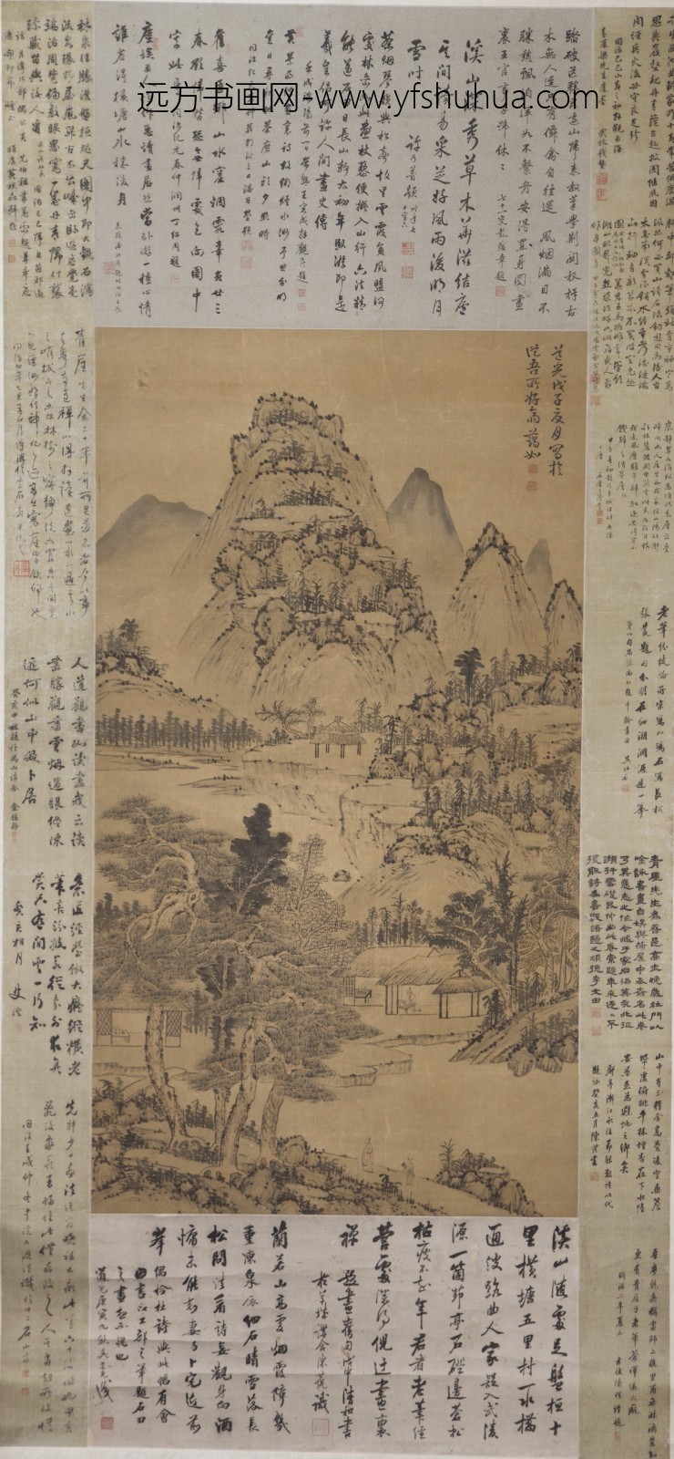 _清梁蔼如夏日山居轴