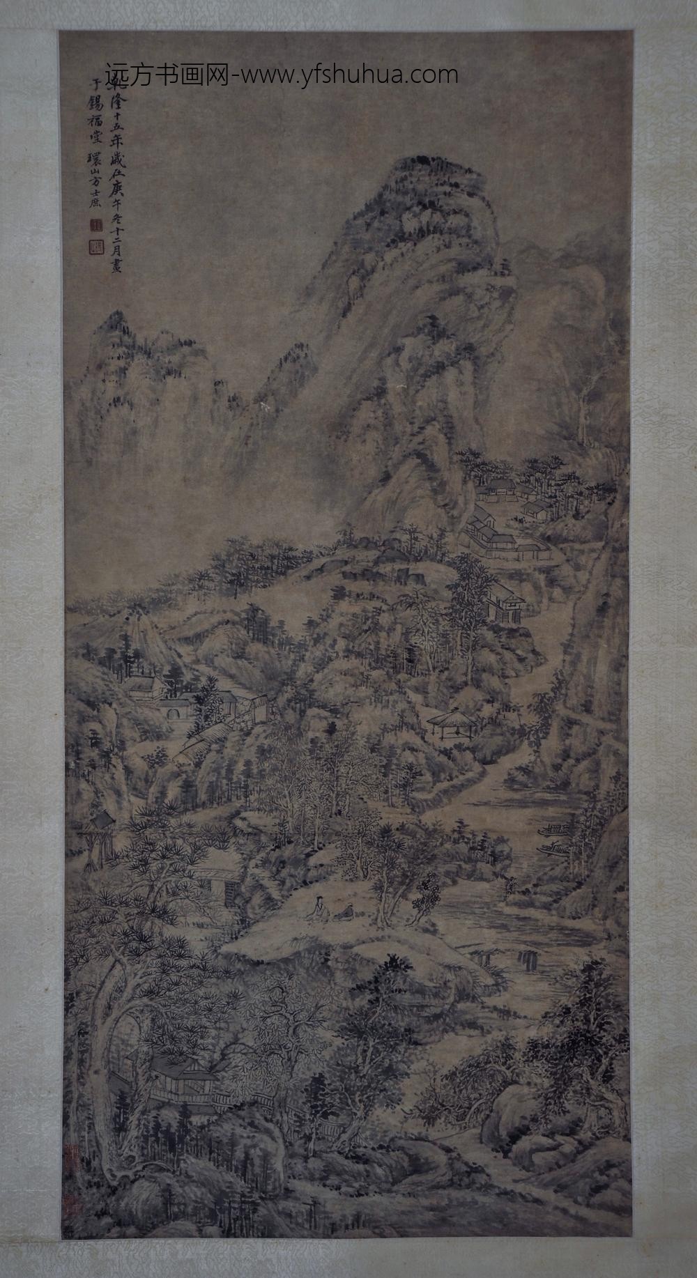 _清方士庶寒林图轴