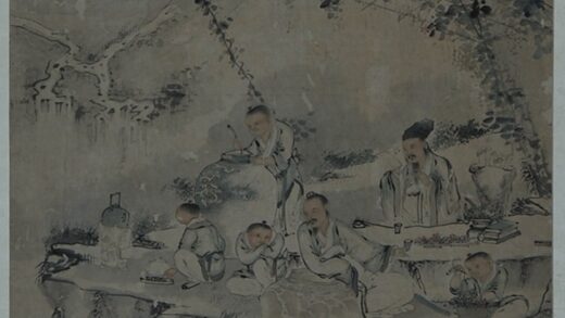 70 清左雄东坡赏荔图轴.jpg