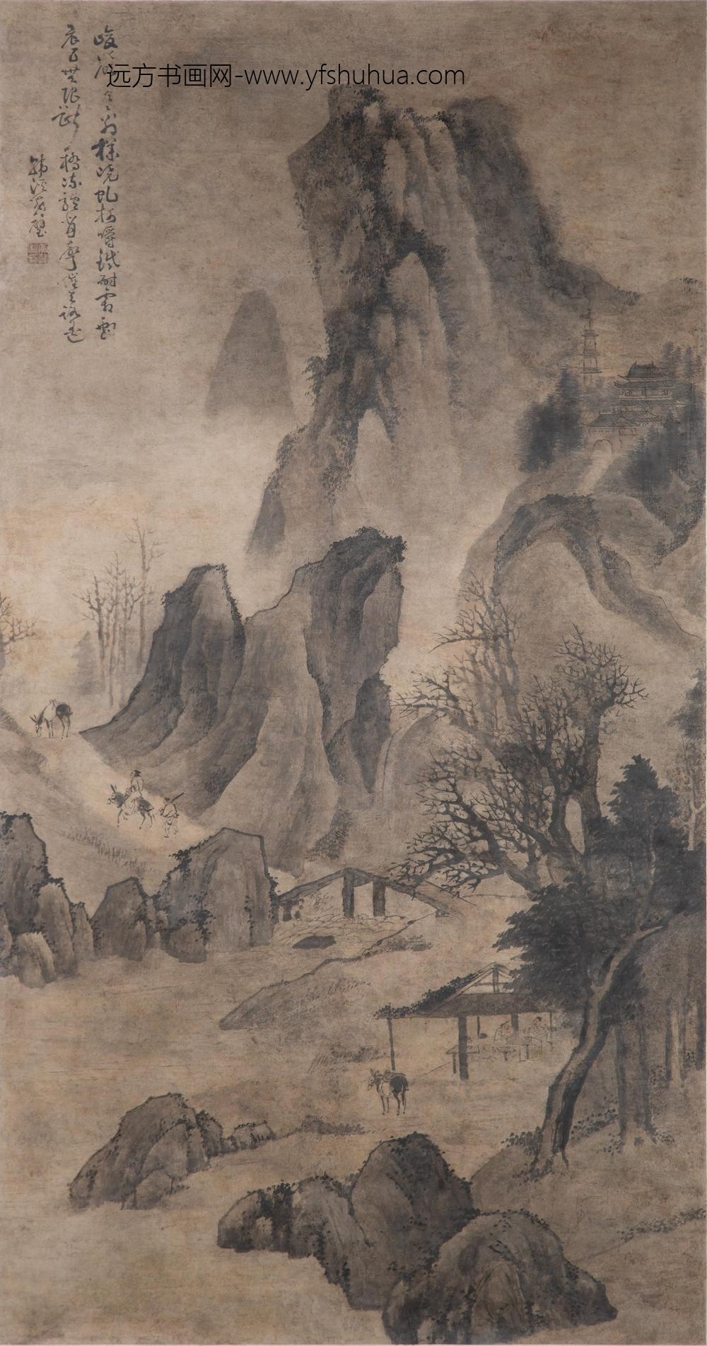 _清黄璧峻岭图轴