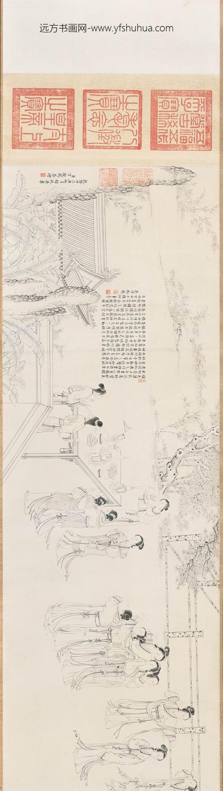 丁观鹏_乞巧图卷_